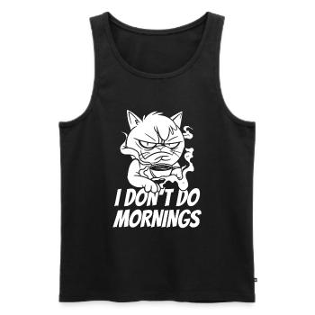 Coffee Cafe Cat I Don't Do Mornings - Men's Premium Organic Tank Top - black - Front - Michal (187cm)