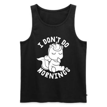 Unicorn Unicorn Funny I Don't Do Mornings - Men's Premium Organic Tank Top - black - Front - Michal (187cm)