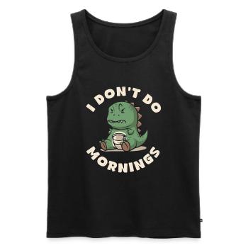 Trex T Rex Dino Drôle Je Ne Fais Pas De Matins - Débardeur bio Premium Homme - noir - Devant - Michal (187cm)