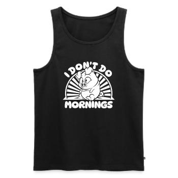 Cochon Éleveur De Cochon Drôle Je Ne Fais Pas De Matins - Débardeur bio Premium Homme - noir - Devant - Michal (187cm)