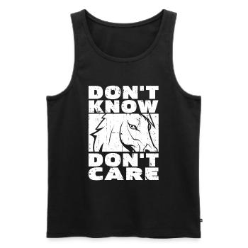 Pferd Reitsport Witzig Dont Know Dont Care - Männer Premium Bio Tank Top - Schwarz - Vorne - Michal (187cm)