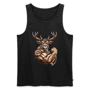 Deer Biceps Tattoo I Love Dad - Men's Premium Organic Tank Top - black - Front - AI Model Male 178 light (178cm)