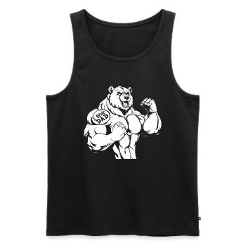 Bear Brown Bear Biceps Tattoo I Love Dad - Men's Premium Organic Tank Top - black - Front - Michal (187cm)