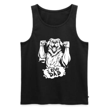 Australian Shepherd I Love Dad - Männer Premium Bio Tank Top - Schwarz - Vorne - Michal (187cm)