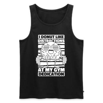 Donut Fitness Funny Donut Gym - Débardeur bio Premium Homme - noir - Devant - AI Model Male 178 light (178cm)