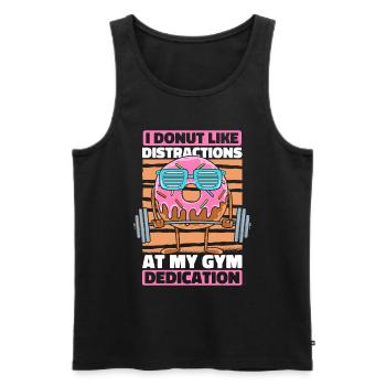 Donut Fitness Funny Donut Gym - Débardeur bio Premium Homme - noir - Devant - AI Model Male 178 light (178cm)