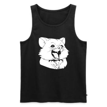 Panda roux souriant - Débardeur bio Premium Homme - noir - Devant - Michal (187cm)