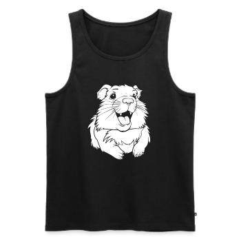 Guinea Pig Guinea Pig Smiling - Men's Premium Organic Tank Top - black - Front - AI Model Male 178 light (178cm)