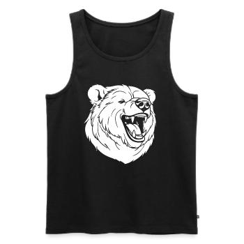 Bear Brown Bear Smiling - Men's Premium Organic Tank Top - black - Front - AI Model Male 178 light (178cm)