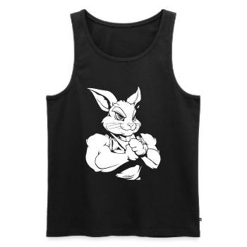 Fitness Lapin - Débardeur bio Premium Homme - noir - Devant - AI Model Male 178 light (178cm)