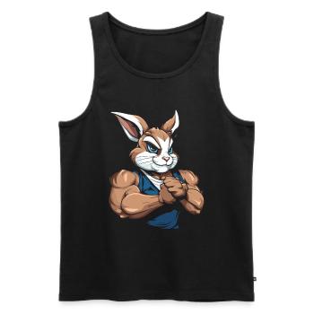 Fitness Rabbit - Men's Premium Organic Tank Top - black - Front - Michal (187cm)