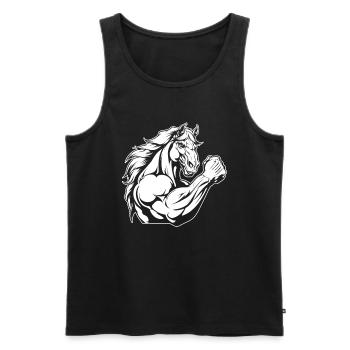 Cheval de fitness - Débardeur bio Premium Homme - noir - Devant - Michal (187cm)