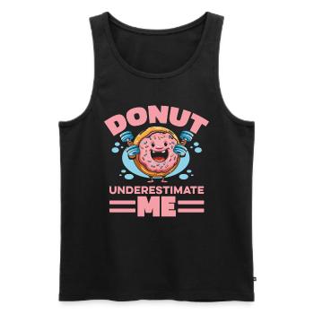 Donut Fitness Lustig Donut Gym - Männer Premium Bio Tank Top - Schwarz - Vorne - Michal (187cm)
