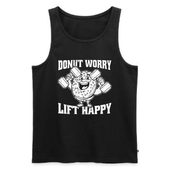 Donut Fitness Funny Donut Gym - Débardeur bio Premium Homme - noir - Devant - AI Model Male 178 light (178cm)