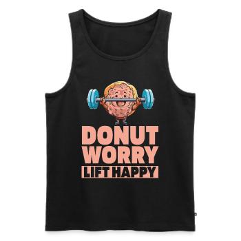 Donut Fitness Funny Donut Gym - Débardeur bio Premium Homme - noir - Devant - AI Model Male 178 light (178cm)