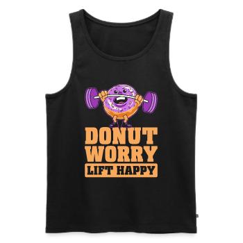 Donut Fitness Funny Donut Gym - Débardeur bio Premium Homme - noir - Devant - AI Model Male 178 light (178cm)