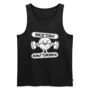 Donut Fitness Funny Donut Gym - Men's Premium Organic Tank Top - black - Front - AI Model Male 178 light (178cm)