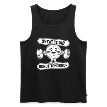 Donut Fitness Funny Donut Gym - Débardeur bio Premium Homme - noir - Devant - AI Model Male 178 light (178cm)