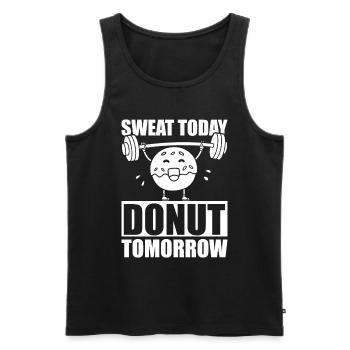 Donut Fitness Funny Donut Gym - Débardeur bio Premium Homme - noir - Devant - Michal (187cm)