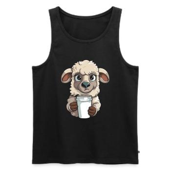 Sheep Coffee - Men's Premium Organic Tank Top - black - Front - AI Model Male 178 light (178cm)