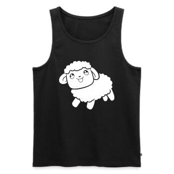 Schaf Kawaii - Männer Premium Bio Tank Top - Schwarz - Vorne - Michal (187cm)