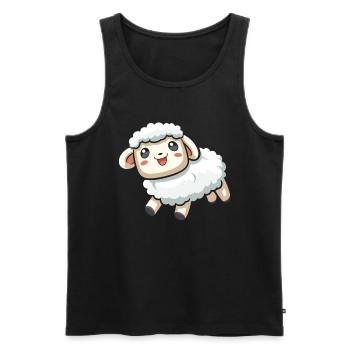 Sheep - Men's Premium Organic Tank Top - black - Front - AI Model Male 178 light (178cm)