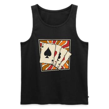 Poker - Männer Premium Bio Tank Top - Schwarz - Vorne - Michal (187cm)