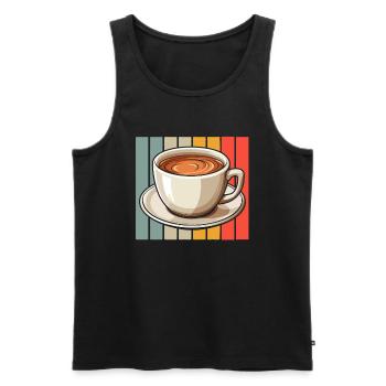Kaffee Cafe - Männer Premium Bio Tank Top - Schwarz - Vorne - AI Model Male 178 light (178cm)