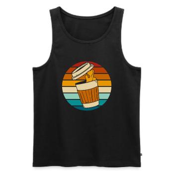 Kaffee Cafe - Männer Premium Bio Tank Top - Schwarz - Vorne - AI Model Male 178 light (178cm)