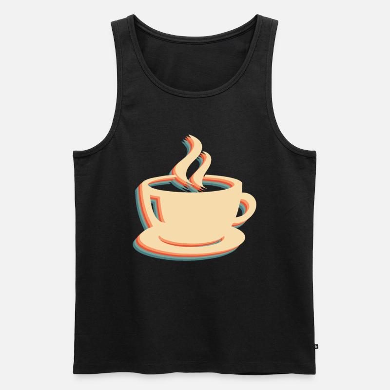 Kaffee Cafe - Männer Premium Bio Tank Top - Schwarz