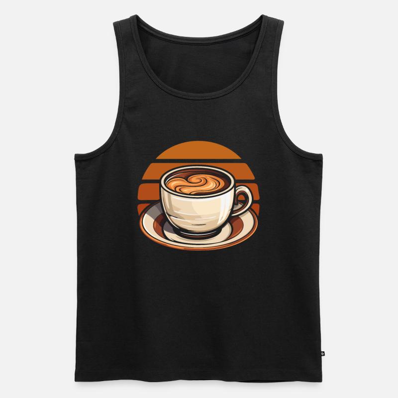 Kaffee Cafe - Männer Premium Bio Tank Top - Schwarz