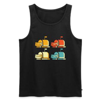 Postman Postman - Men's Premium Organic Tank Top - black - Front - AI Model Male 178 light (178cm)