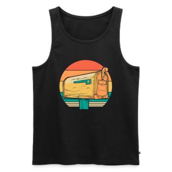 Postman Postman - Men's Premium Organic Tank Top - black - Front - AI Model Male 178 light (178cm)
