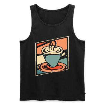 Kaffee Cafe - Männer Premium Bio Tank Top - Schwarz - Vorne - AI Model Male 178 light (178cm)