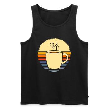 Kaffee Cafe - Männer Premium Bio Tank Top - Schwarz - Vorne - AI Model Male 178 light (178cm)