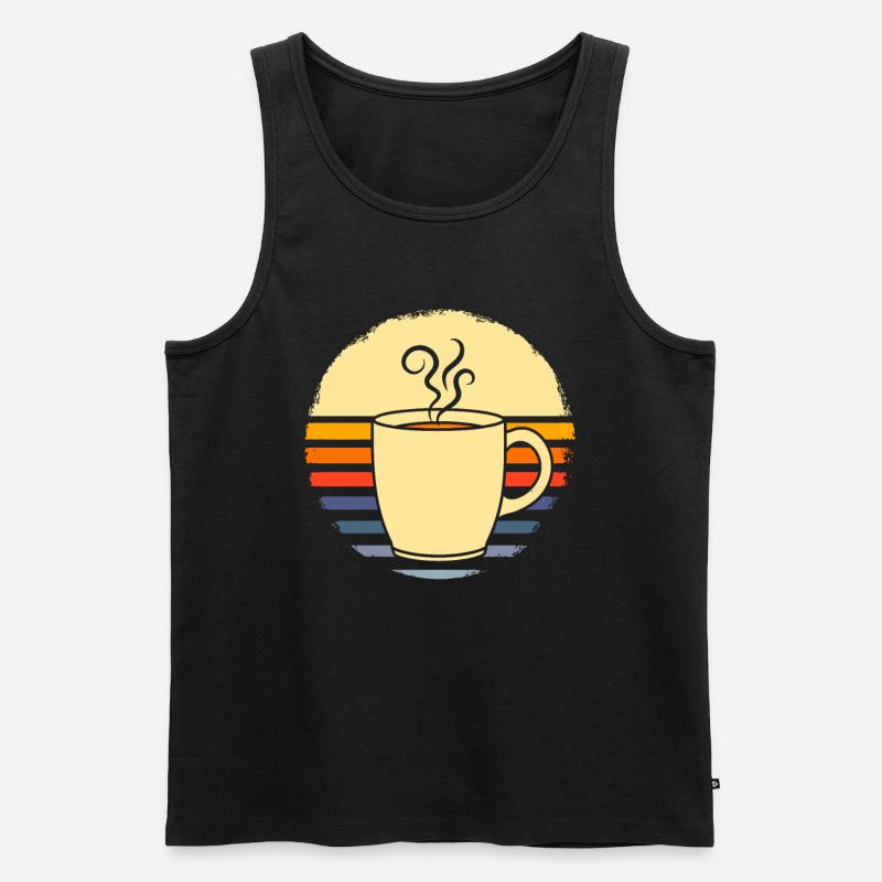 Kaffee Cafe - Männer Premium Bio Tank Top - Schwarz