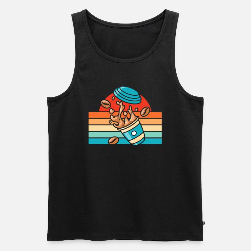 Kaffee Cafe - Männer Premium Bio Tank Top - Schwarz