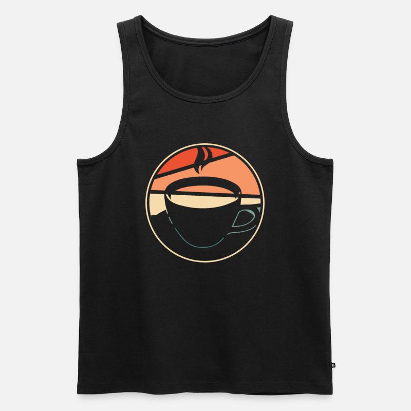 Kaffee Cafe - Männer Premium Bio Tank Top - Schwarz