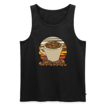 Kaffee Cafe - Männer Premium Bio Tank Top - Schwarz - Vorne - AI Model Male 178 light (178cm)