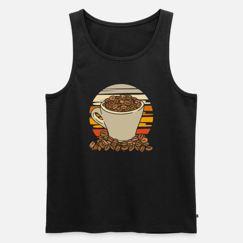 Kaffee Cafe - Männer Premium Bio Tank Top - Schwarz