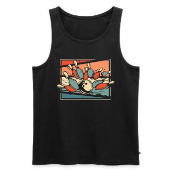 Bowling Bowlen Bowler - Männer Premium Bio Tank Top - Schwarz - Vorne - AI Model Male 178 light (178cm)