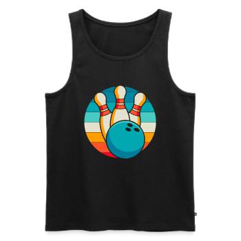 Bowling Bowlen Bowler - Männer Premium Bio Tank Top - Schwarz - Vorne - AI Model Male 178 light (178cm)
