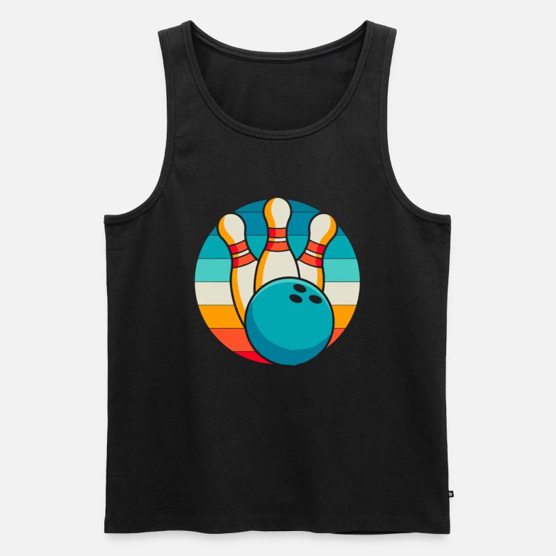 Bowling Bowlen Bowler - Männer Premium Bio Tank Top - Schwarz
