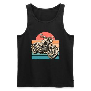 Motorrad Biker Motorbike - Männer Premium Bio Tank Top - Schwarz - Vorne - AI Model Male 178 light (178cm)