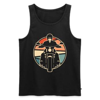 Moto Motard Motard - Débardeur bio Premium Homme - noir - Devant - AI Model Male 178 light (178cm)