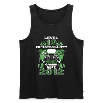 Gaming 12. Geburtstag 12 Jahre Gamer - Männer Premium Bio Tank Top - Schwarz - Vorne - Michal (187cm)