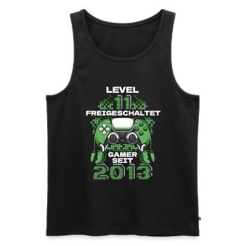 Gaming 11. Geburtstag 11 Jahre Gamer - Männer Premium Bio Tank Top - Schwarz - Vorne - Michal (187cm)