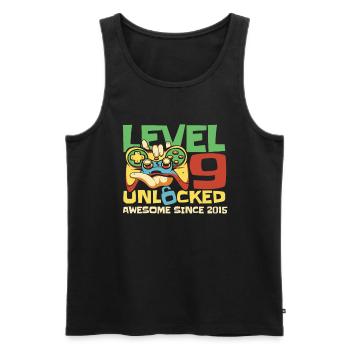 Jeux 9e anniversaire 9 ans Gamer - Débardeur bio Premium Homme - noir - Devant - AI Model Male 178 light (178cm)