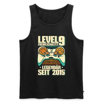 Gaming 9. Geburtstag 9 Jahre Gamer - Männer Premium Bio Tank Top - Schwarz - Vorne - AI Model Male 178 light (178cm)
