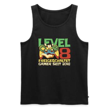 Gaming 8. Geburtstag 8 Jahre Gamer - Männer Premium Bio Tank Top - Schwarz - Vorne - Michal (187cm)
